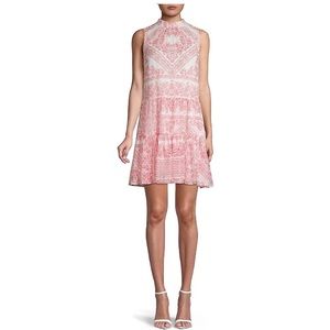 pink and white paisley dress calvin klein